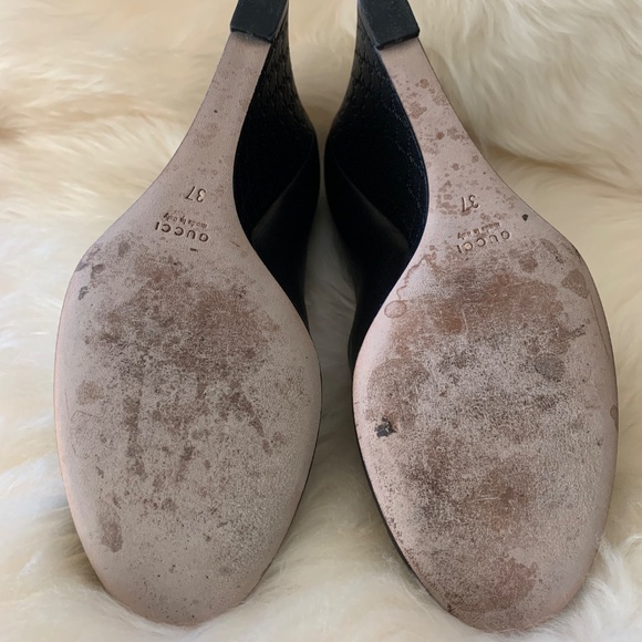 Gucci Wedge shoes in black leather in size 37 - Picture 11 of 12